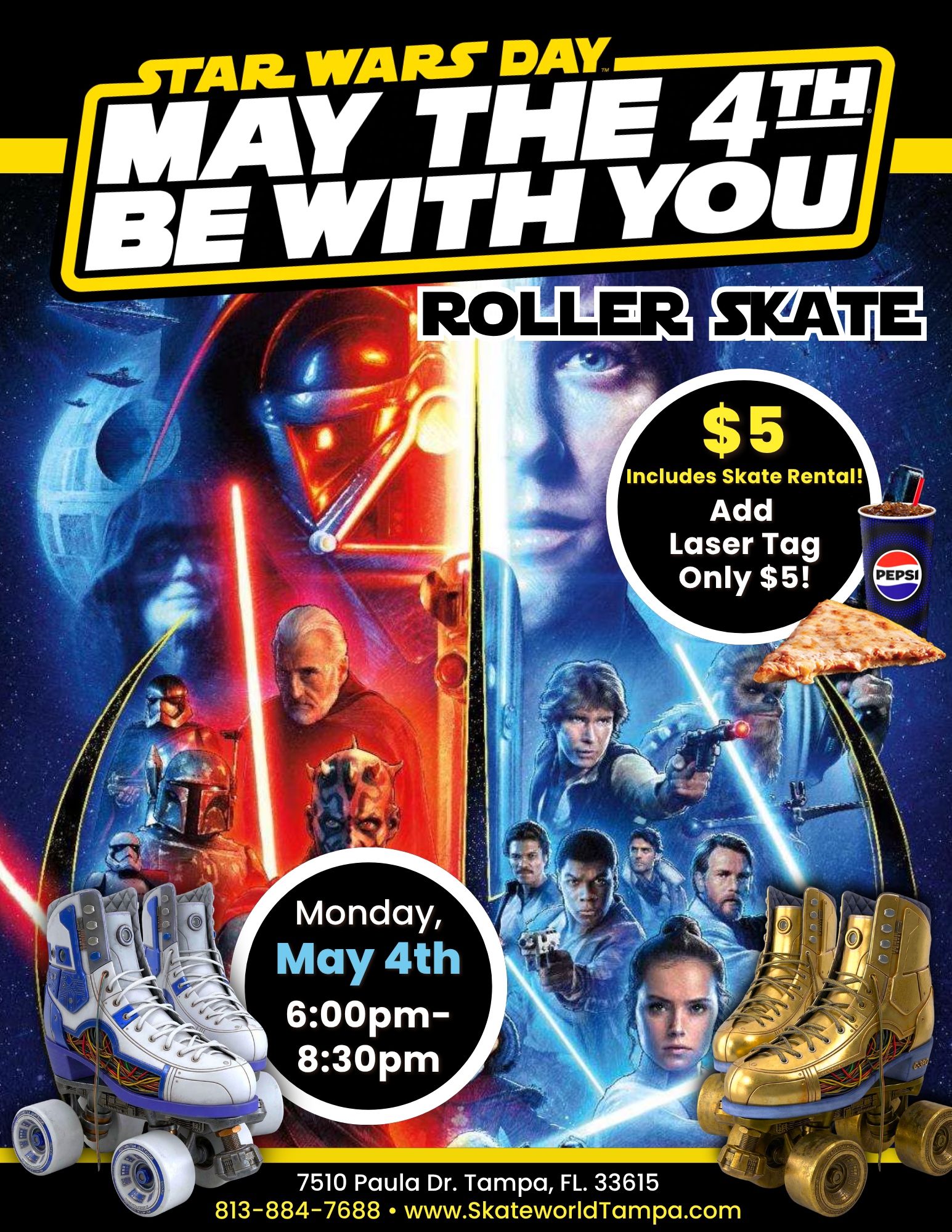 May the 4th be With You Star Wars Skating, Games and Laser Tag at Skateworld Tampa