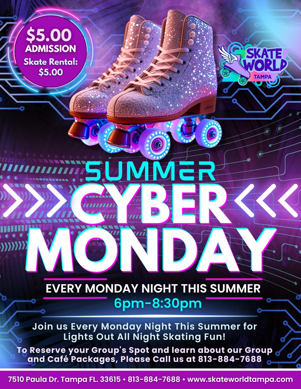 Summer Cyber Monday Skating at Skateworld Tampa
