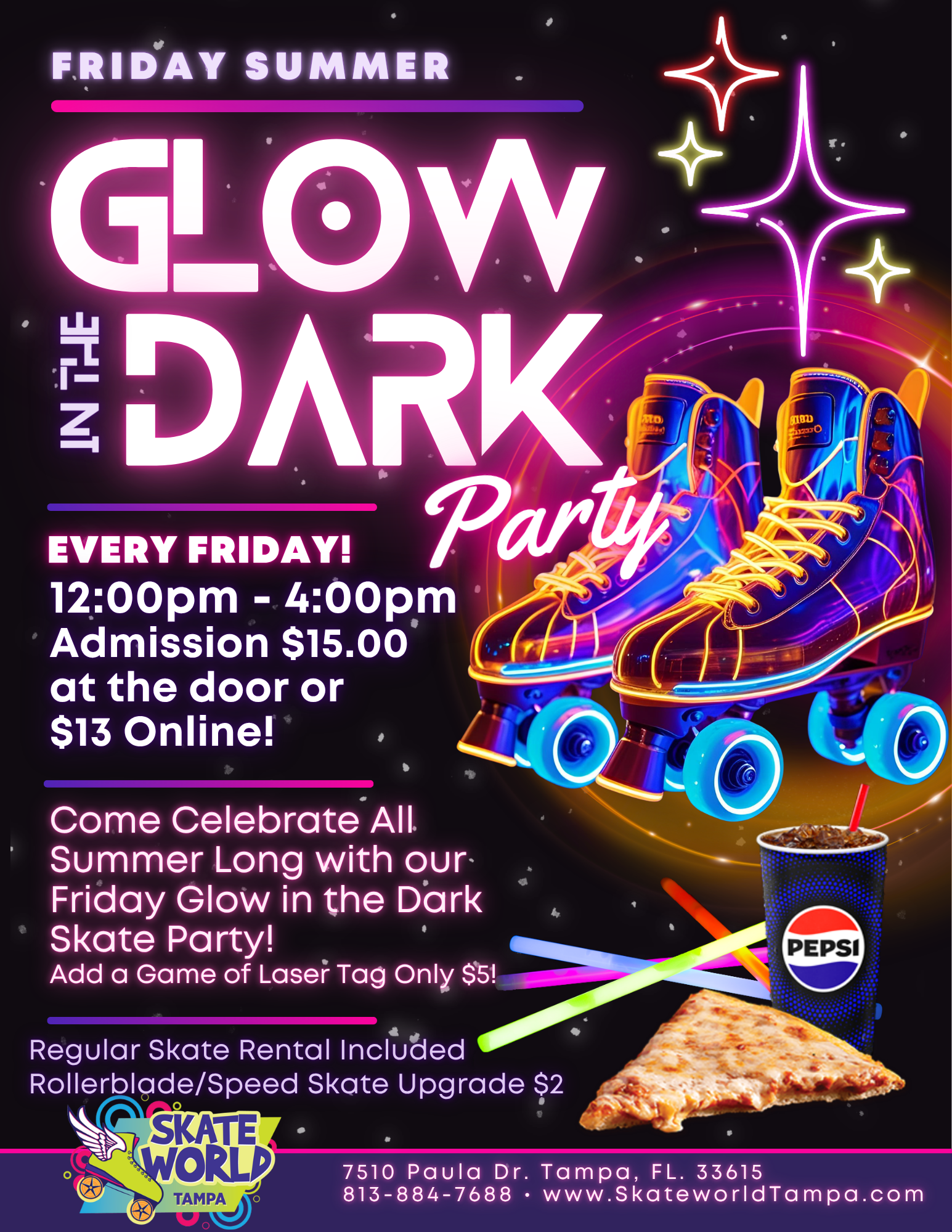 Friday Summer Glow Skating at Skateworld Tampa