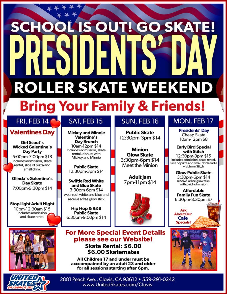 United Skates Clovis Presidents Day Weekend 2025
