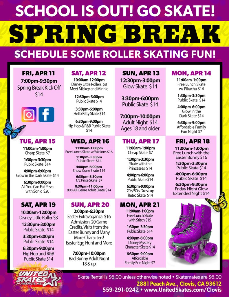 United Skates Clovis Spring Break 2025