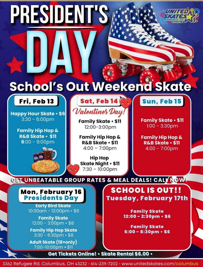 schools out presidents weekend skating