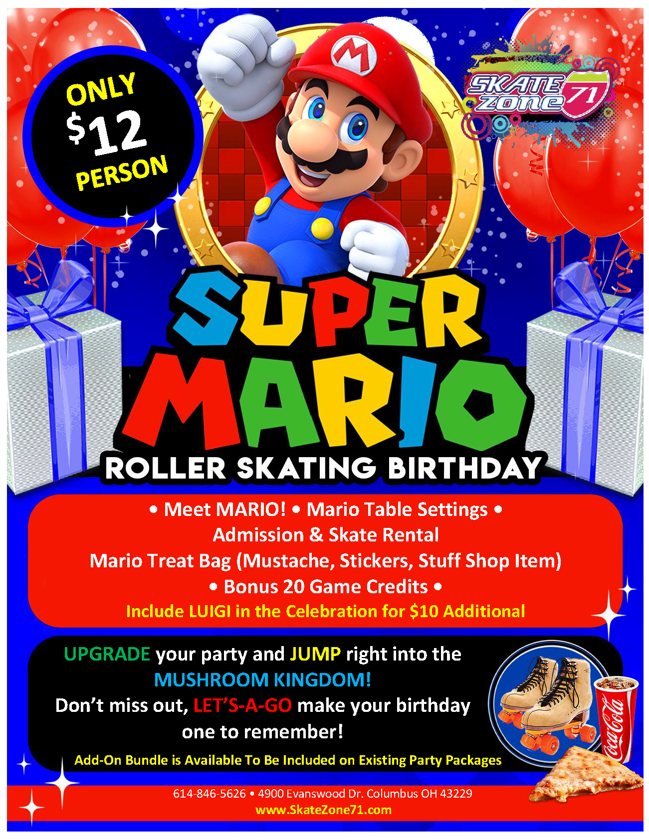 Kids Birthday - Roller Skating Birthday Party | Skate Zone 71, image size:1301x1683