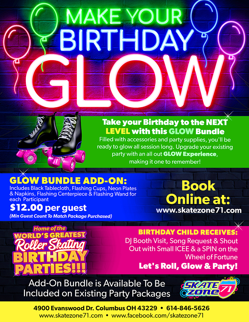 Kids Birthday - Roller Skating Birthday Party | Skate Zone 71, image size:850x1097