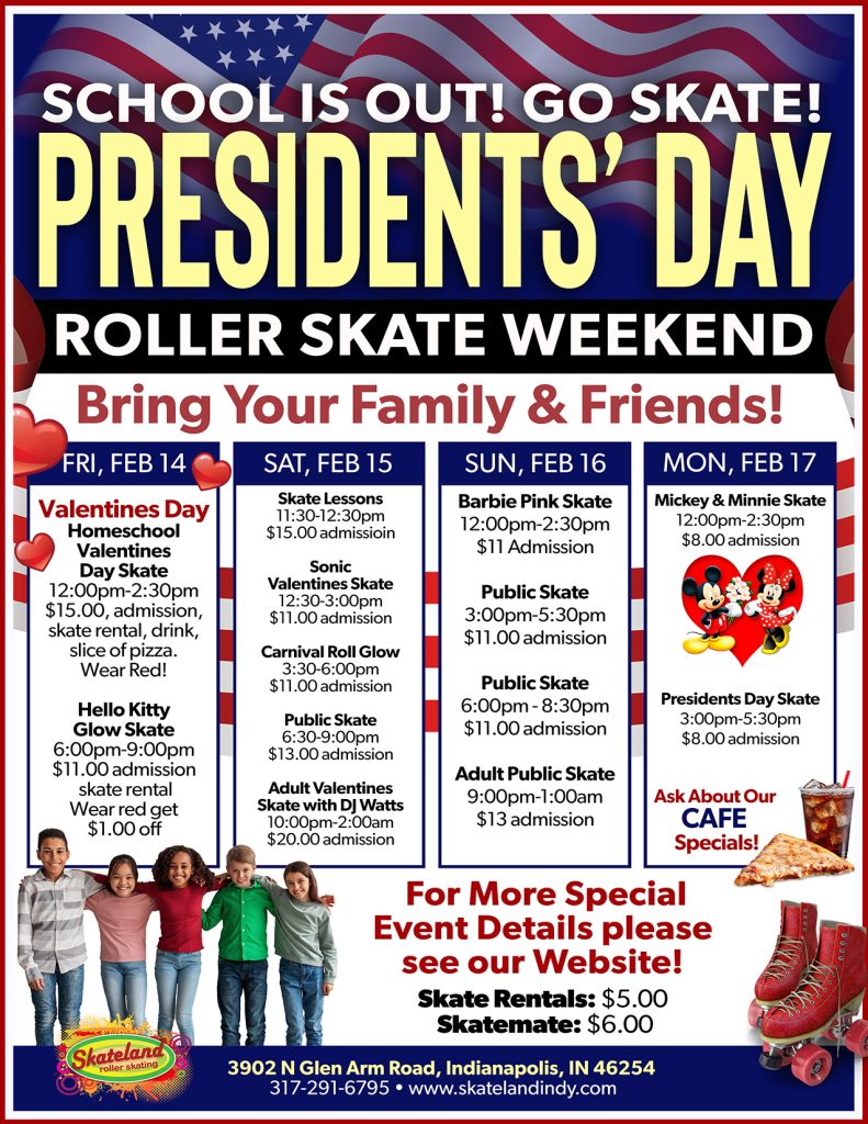 Skateland Indy Presidents Day Weekend 2025