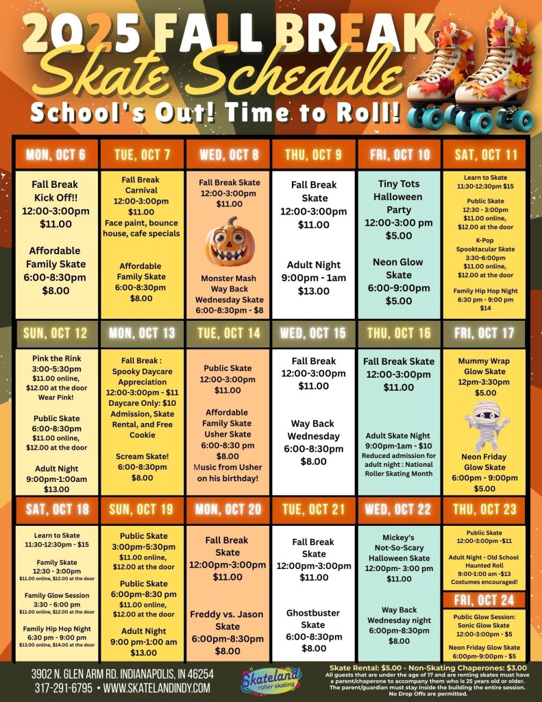 Skateland Indy Fall Break 2025