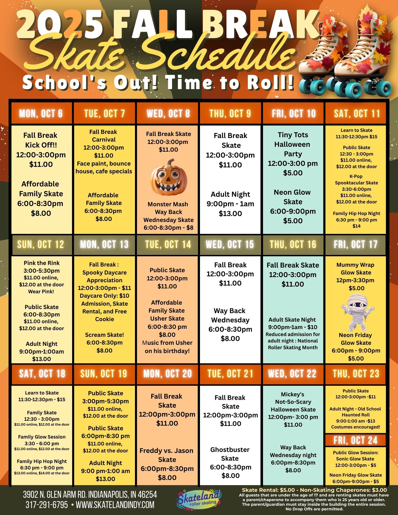 Skateland Indy Fall Break 2025